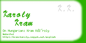 karoly kram business card